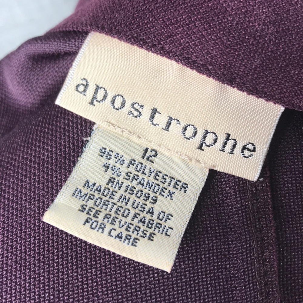 Apostrophe Plum Colored Zip Up Jacket - Picture 5 of 5